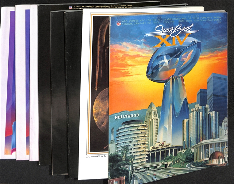 Lot w. (8) Super Bowl Programs 1980-1983 inc. XIV, XV, (3) XVI, & (3) XVII