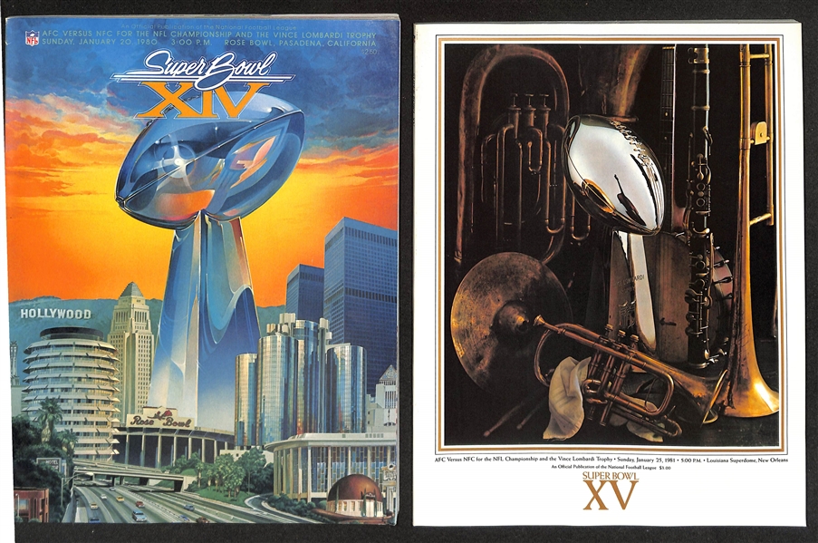 Lot w. (8) Super Bowl Programs 1980-1983 inc. XIV, XV, (3) XVI, & (3) XVII