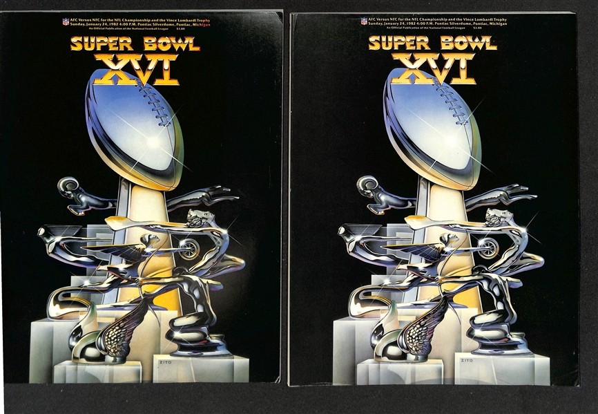 Lot w. (8) Super Bowl Programs 1980-1983 inc. XIV, XV, (3) XVI, & (3) XVII