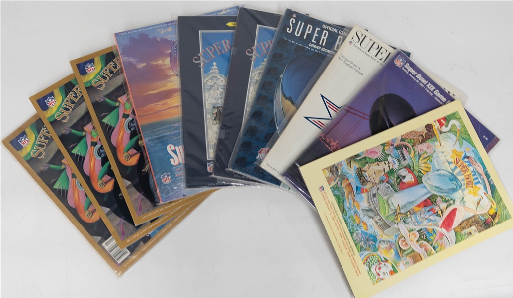 Lot of (10) Super Bowl Programs 1984-1990 