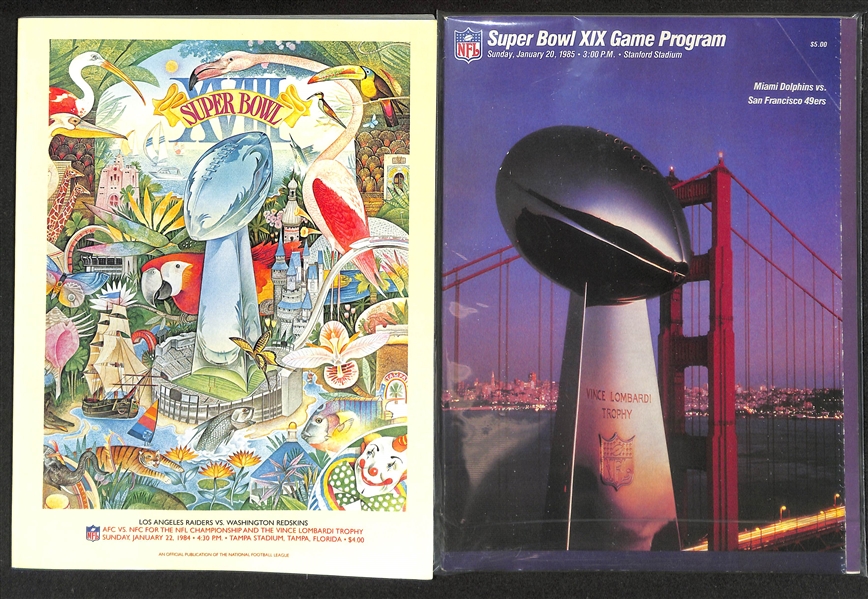 Lot of (10) Super Bowl Programs 1984-1990 