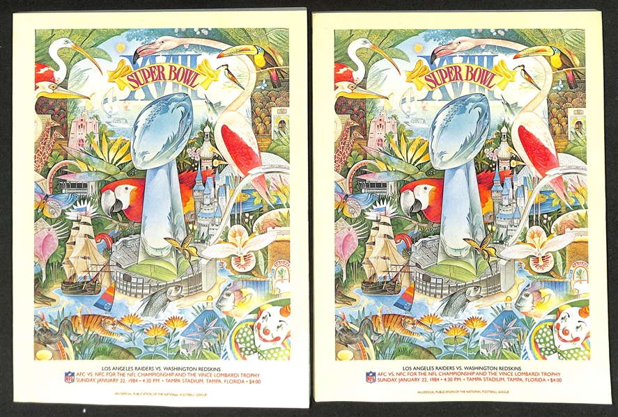 Lot of (10) Super Bowl Programs w. XVII, XXX, XXI, XXXII, XXXIII (1984 & 1996-1999)