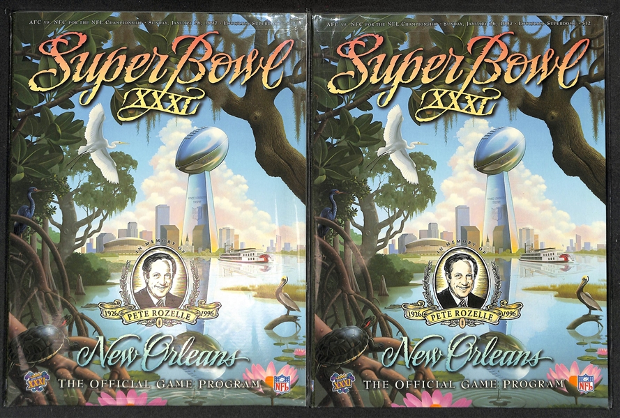 Lot of (10) Super Bowl Programs w. XVII, XXX, XXI, XXXII, XXXIII (1984 & 1996-1999)