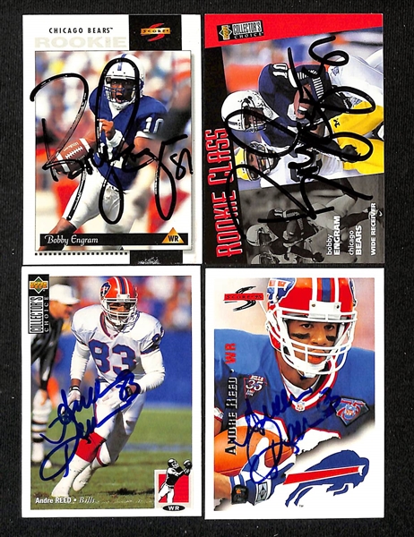 Lot of (155+) Signed Football Cards w. Dermontti Dawson, Joey Galloway, Eric Moulds, Bobby Engram & More + (JSA Auction Letter)