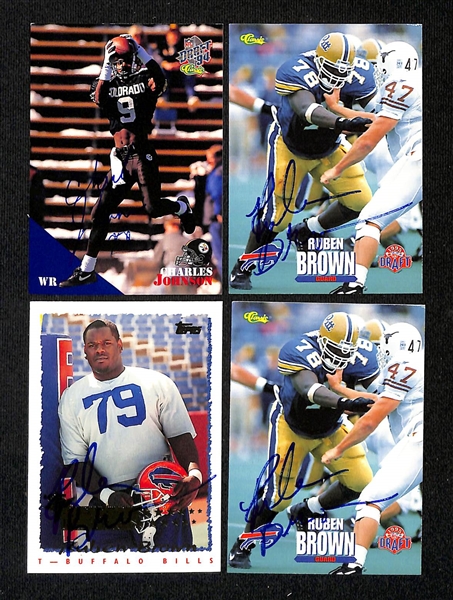 Lot of (155+) Signed Football Cards w. Dermontti Dawson, Joey Galloway, Eric Moulds, Bobby Engram & More + (JSA Auction Letter)