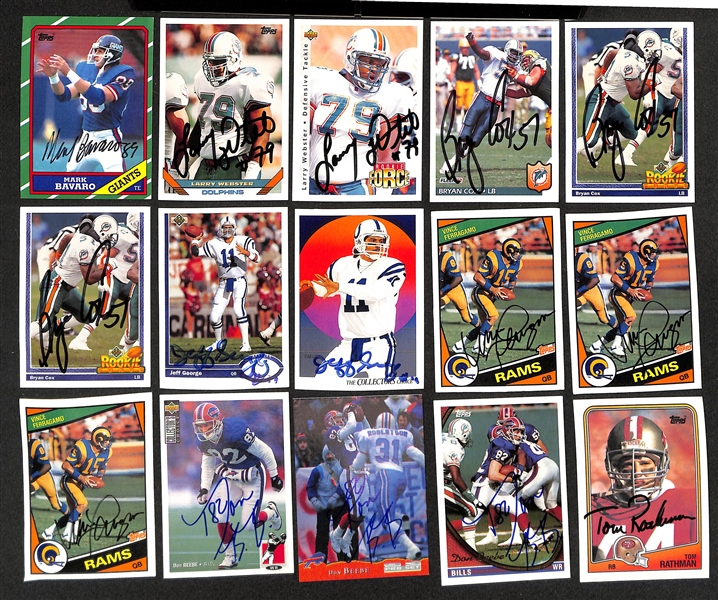 Lot of (350+) Signed Football Cards w. HOFers Tex Schramm, Dermontti Dawson, Tony Boselli & More + (JSA Auction Letter) 
