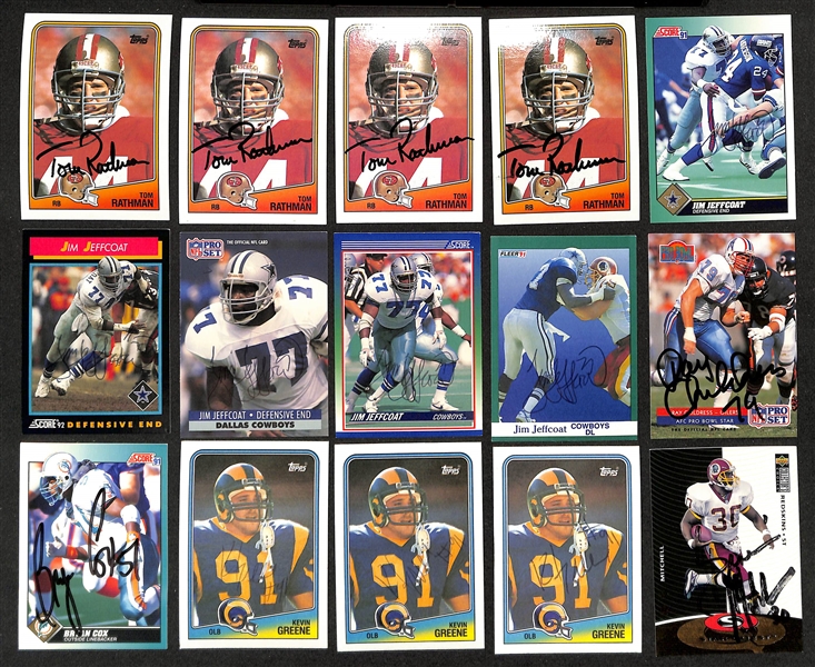 Lot of (350+) Signed Football Cards w. HOFers Tex Schramm, Dermontti Dawson, Tony Boselli & More + (JSA Auction Letter) 