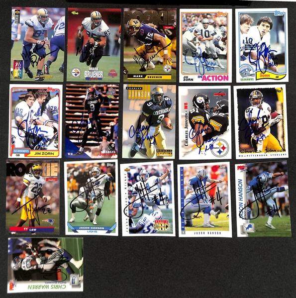 Lot of (350+) Signed Football Cards w. HOFers Tex Schramm, Dermontti Dawson, Tony Boselli & More + (JSA Auction Letter) 