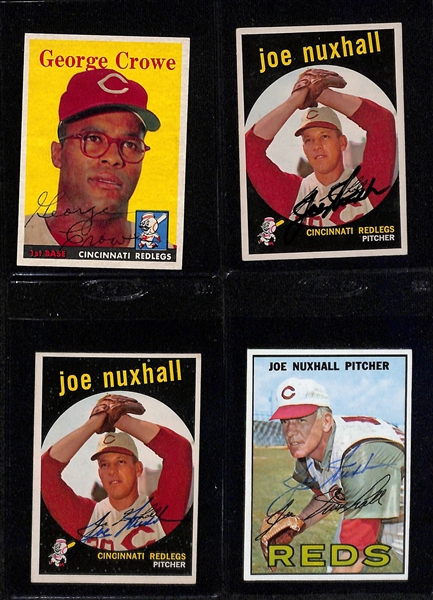 Lot of (30+) Signed Vintage Baseball Cards w. Ted Wilks, Johnny Podres, George Crowe, Joe Nuxhall, Fred Hatfield, Ron Perranoski, + (JSA Auction Letter)