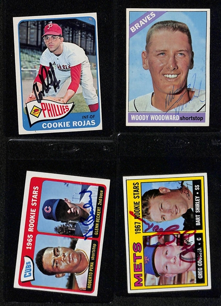 Lot of (30+) Signed Vintage Baseball Cards w. Ted Wilks, Johnny Podres, George Crowe, Joe Nuxhall, Fred Hatfield, Ron Perranoski, + (JSA Auction Letter)