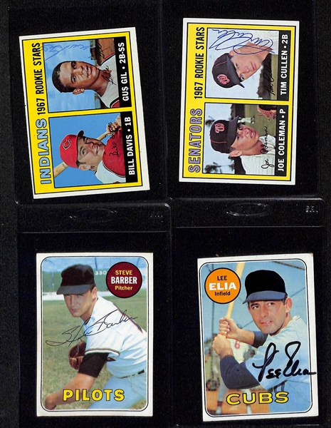Lot of (30+) Signed Vintage Baseball Cards w. Ted Wilks, Johnny Podres, George Crowe, Joe Nuxhall, Fred Hatfield, Ron Perranoski, + (JSA Auction Letter)