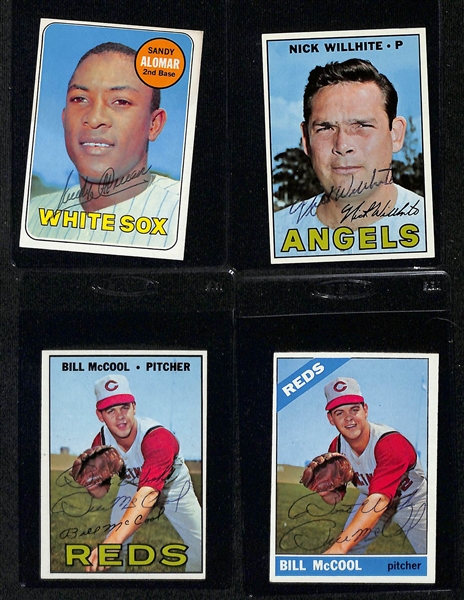 Lot of (30+) Signed Vintage Baseball Cards w. Ted Wilks, Johnny Podres, George Crowe, Joe Nuxhall, Fred Hatfield, Ron Perranoski, + (JSA Auction Letter)