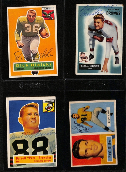 Lot of (18) Signed Vintage Football Cards w. Frank Gifford, Lou Groza, Henry Jordan, Russ Craft, Dick Bielski, Darrell Brewster, + (JSA Auction Letter)
