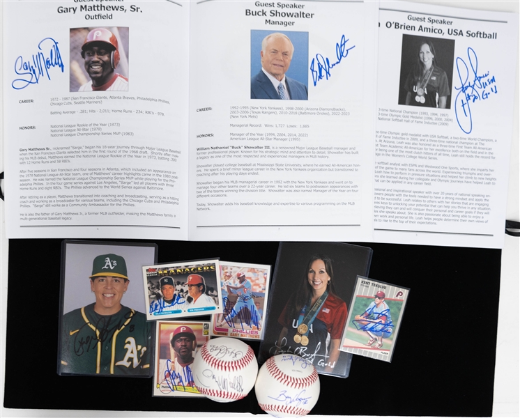 Signed Sports Memorabilia Lot w. Kent Tekulve, Buck Showalter (JSA Auction Letter)