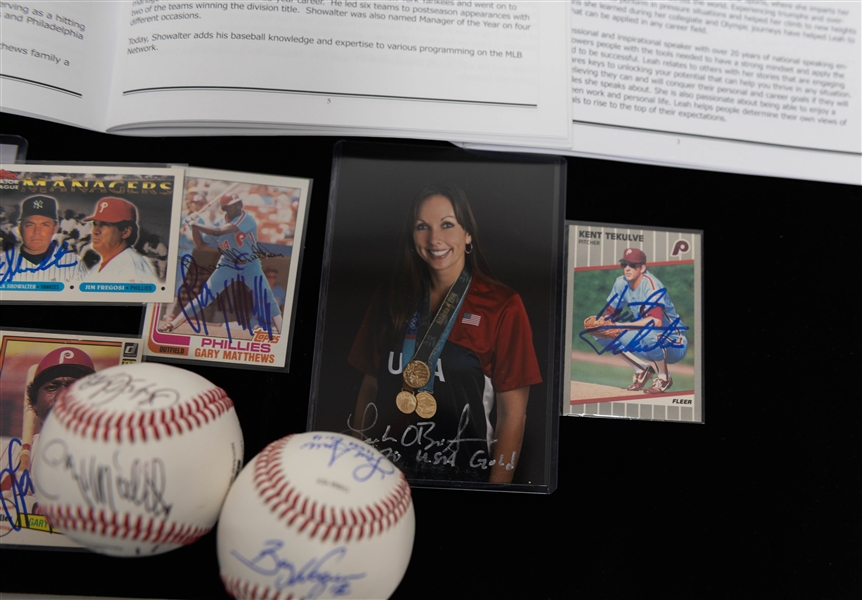 Signed Sports Memorabilia Lot w. Kent Tekulve, Buck Showalter (JSA Auction Letter)