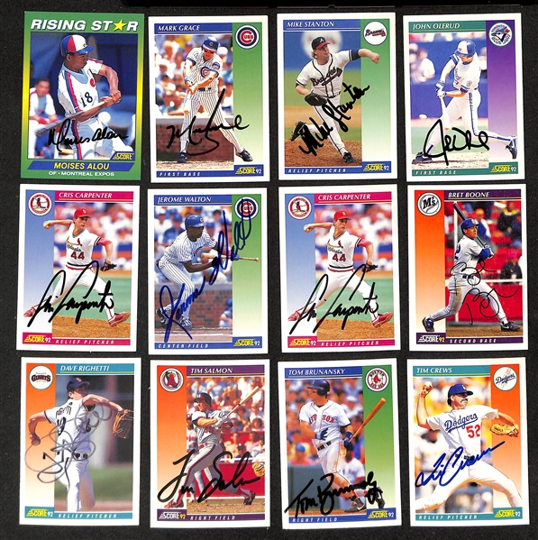 325+ Signed 1992 Score Baseball Cards Inc. Mike Mussina, Will Clark (JSA Auction Letter)