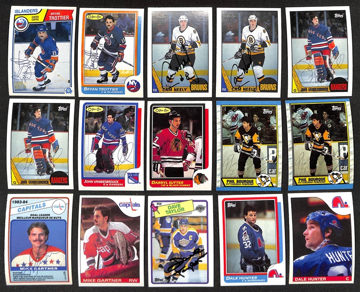 Lot of (215+) Signed Hockey Cards inc. Bryan Trottier, Cam Neely, & John Vanbiesbrouck (JSA Auction Letter)