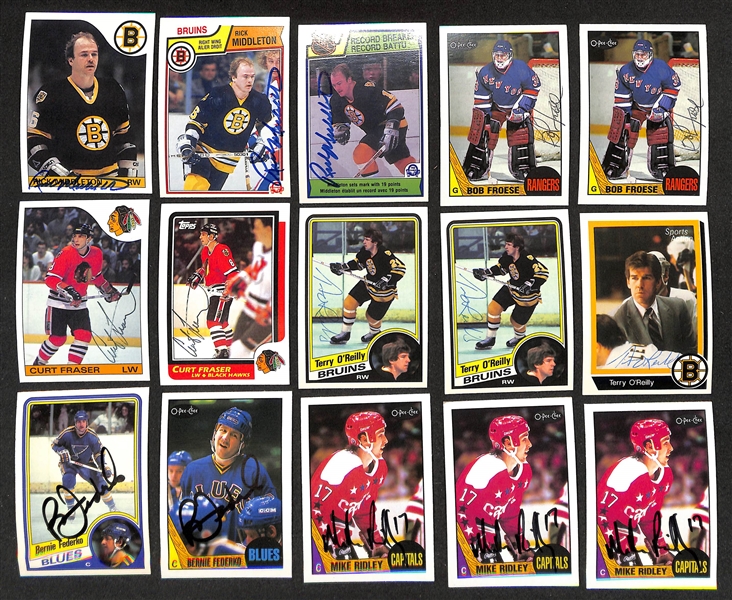Lot of (215+) Signed Hockey Cards inc. Bryan Trottier, Cam Neely, & John Vanbiesbrouck (JSA Auction Letter)