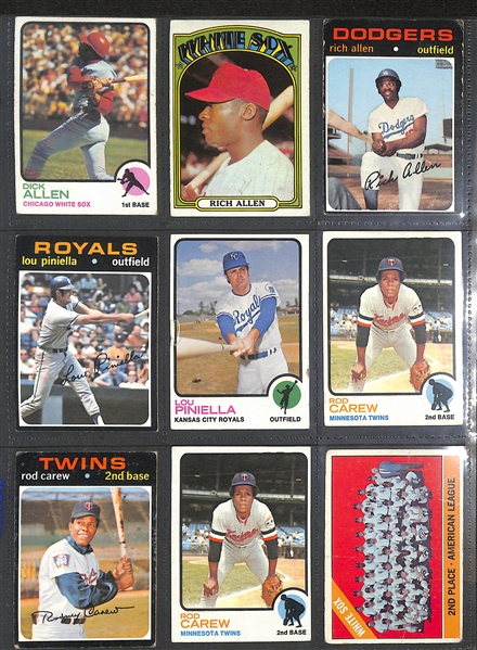 Lot of (400) Assorted 1956-1973 Topps Baseball Cards w. 1970 Johnny Bench & 1971 Hank Aaron