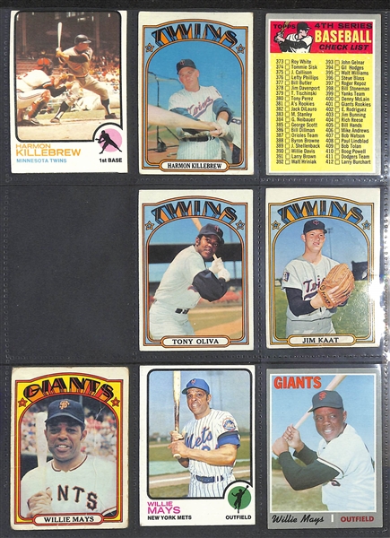 Lot of (400) Assorted 1956-1973 Topps Baseball Cards w. 1970 Johnny Bench & 1971 Hank Aaron