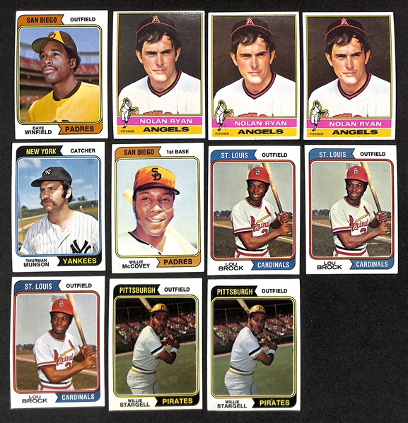 Lot of (4000+) Assorted 1974-1983 Topps Baseball Cards w. 1974 Winfield RC, (3) 1976 Nolan Ryan, +