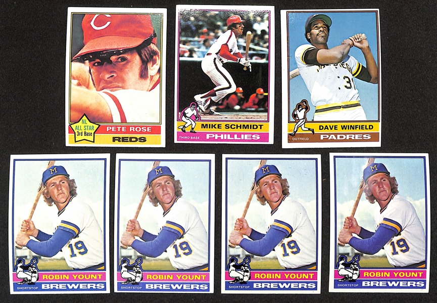 Lot of (4000+) Assorted 1974-1983 Topps Baseball Cards w. 1974 Winfield RC, (3) 1976 Nolan Ryan, +