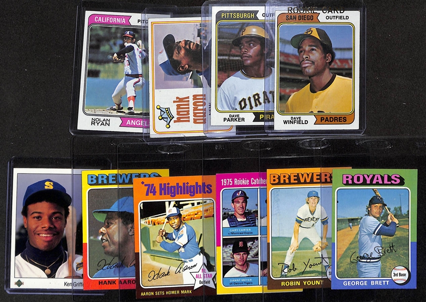 Lot of (3) Complete Baseball Sets - 1974 Topps, 1975 Topps, & 1989 Upper Deck 