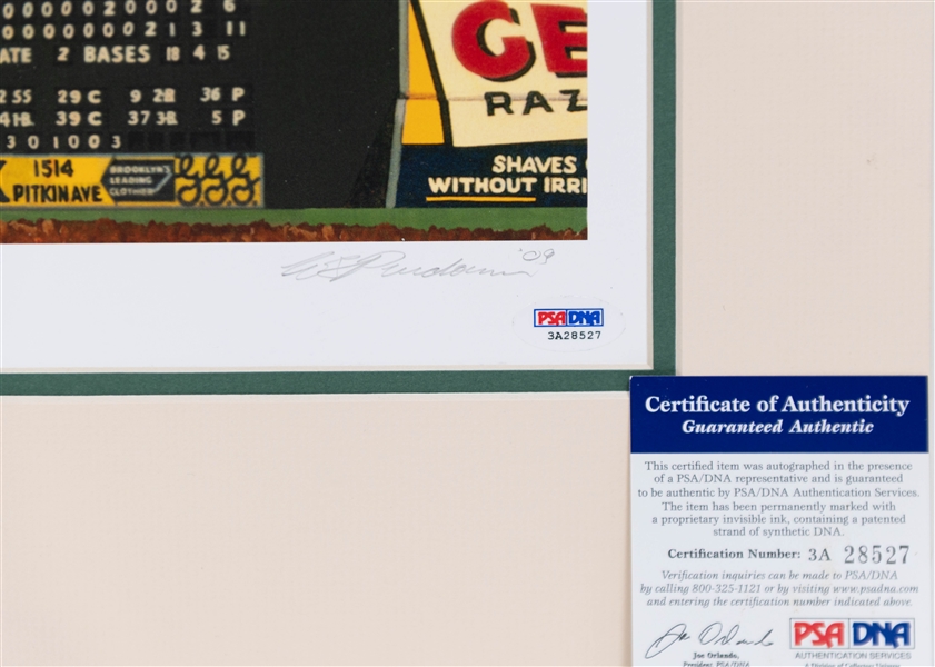 Robin Roberts Signed We Won the Pennant Phillies Matted Lithograph (#/336) w. PSA COA