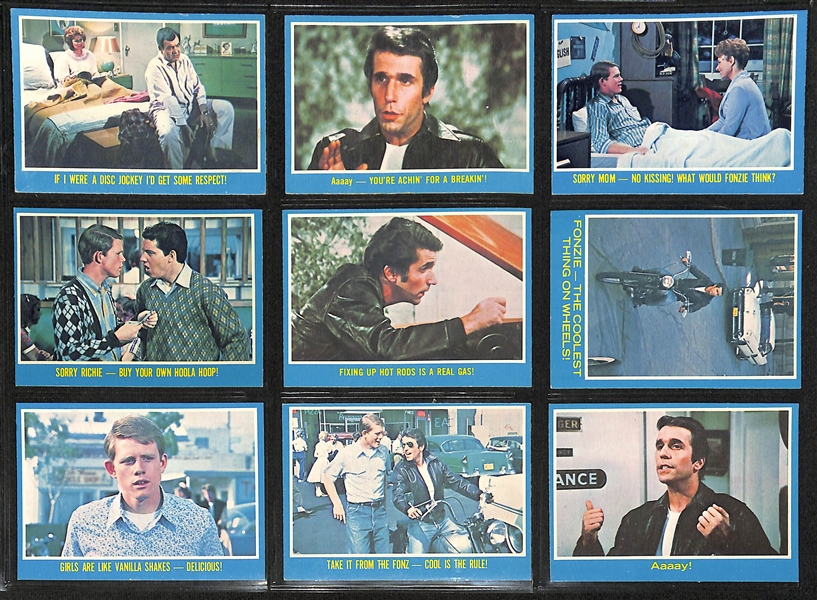 1976 Topps Happy Days Complete Set of (44) Cards & 2001 U.S. Presidential Pocket Knife Set of 43 with Case Presidents Washington to Bush In Original Briefcase
