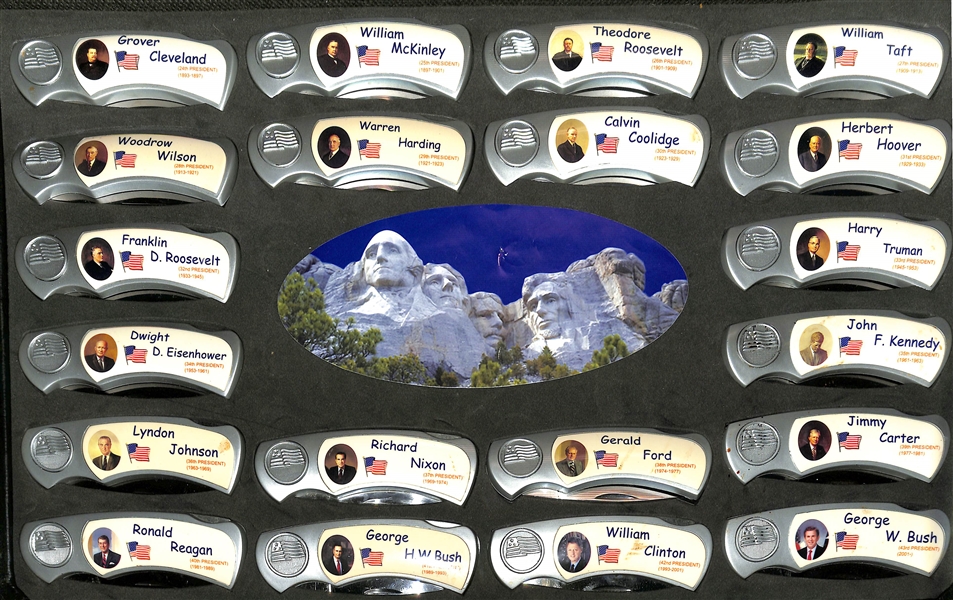 1976 Topps Happy Days Complete Set of (44) Cards & 2001 U.S. Presidential Pocket Knife Set of 43 with Case Presidents Washington to Bush In Original Briefcase