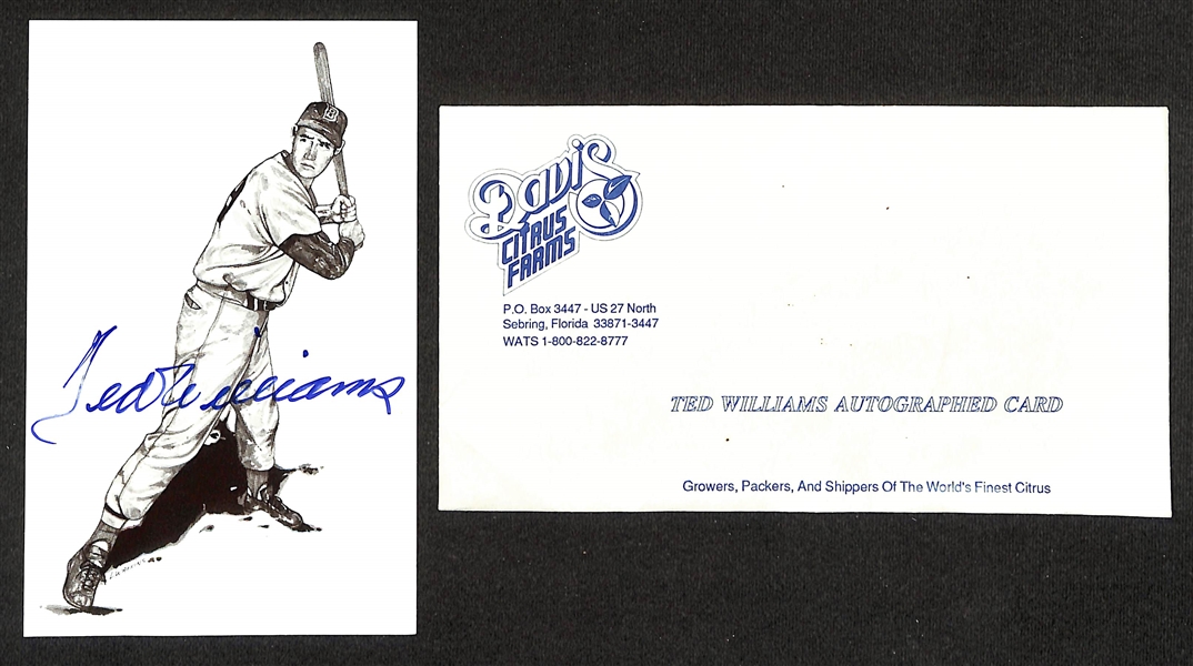 Ted Williams Signed Family Collection 5.5x 8.5 Print (JSA Auction Letter)