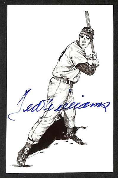 Ted Williams Signed Family Collection 5.5x 8.5 Print (JSA Auction Letter)