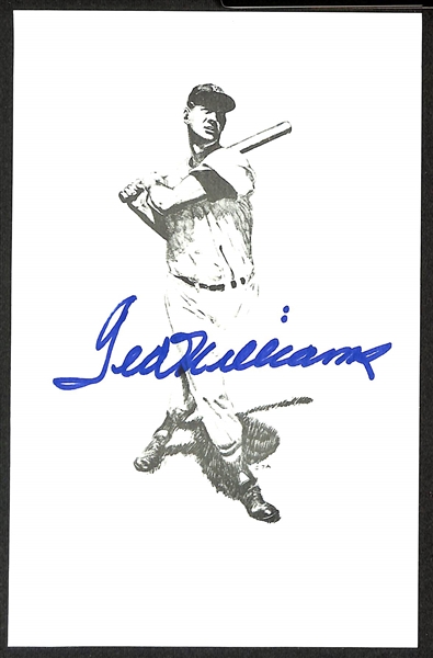 Ted Williams Signed 3.5x 5.5 Postcard (JSA Auction Letter)