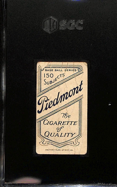 1909 Christy Mathewson T206 Piedmont Cigarettes 150 Subjects (Portrait) Factory 25 Tobacco Card Graded SGC 1