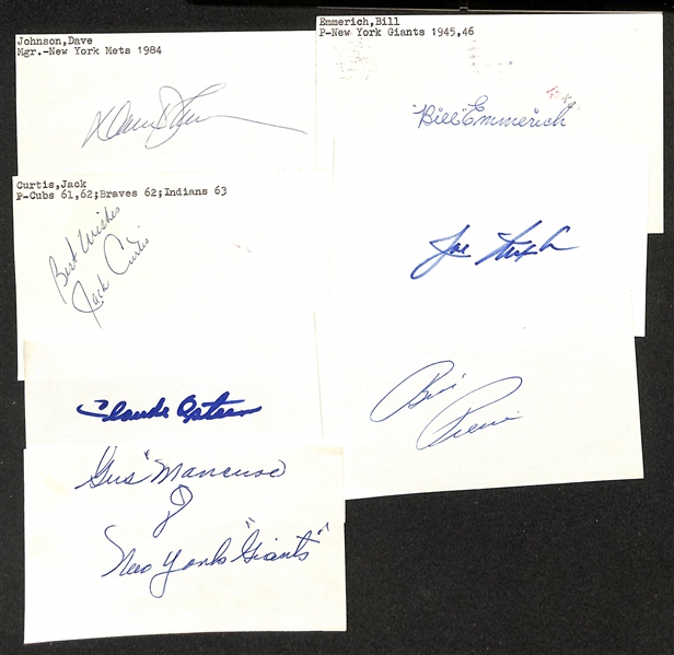 Lot of (250+) Mostly Baseball-Related Signed Index Cards w. Travis Jackson, Luke Sewell, Dwight Stone, Bus Mills, Wally Berger, + (JSA Auction Letter)