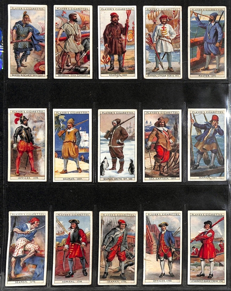 Lot of (7) 1908-1937 Cigarette Card Non-Sport Sets - Military Uniforms & Costumes