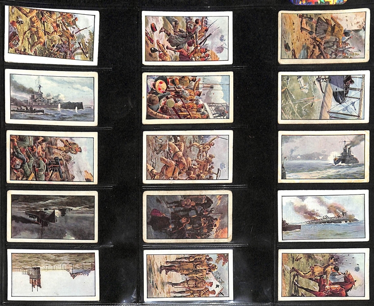  Lot of (5) 1905-1939 Cigarette Card Non-Sport Sets - British Legends, War Incidents, & Naval/Sea Adventures