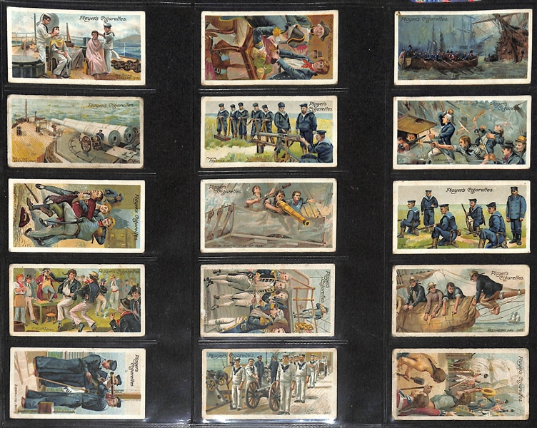  Lot of (5) 1905-1939 Cigarette Card Non-Sport Sets - British Legends, War Incidents, & Naval/Sea Adventures