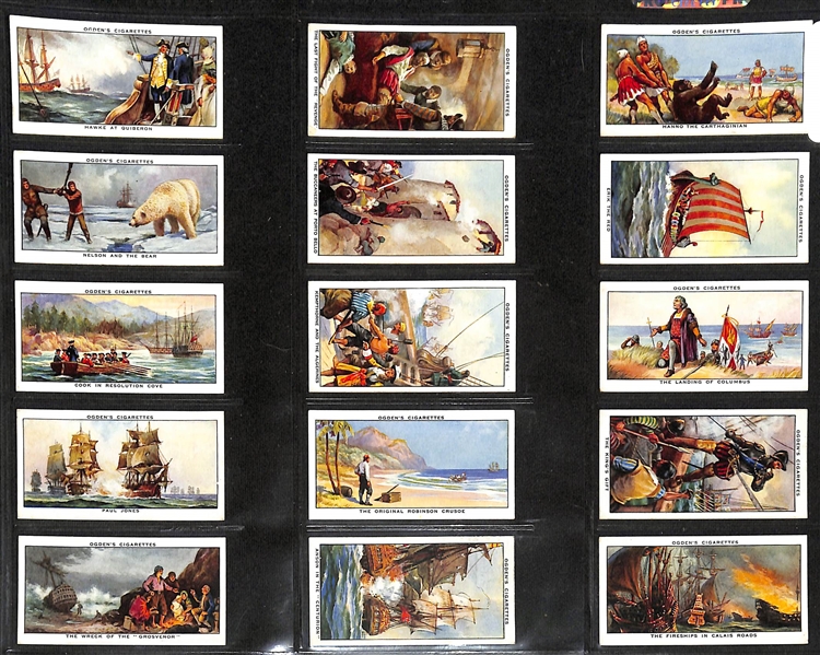  Lot of (5) 1905-1939 Cigarette Card Non-Sport Sets - British Legends, War Incidents, & Naval/Sea Adventures