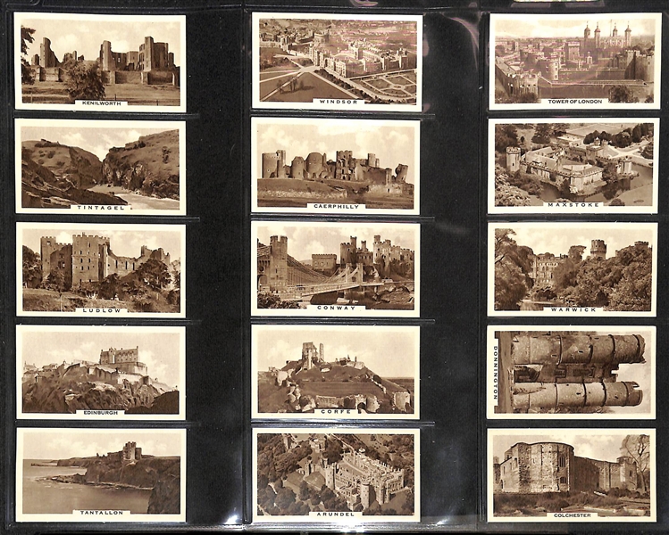  Lot of (5) 1909-1939 Cigarette Card Non-Sport Sets - British Castles, Cathedrals, & Gateways