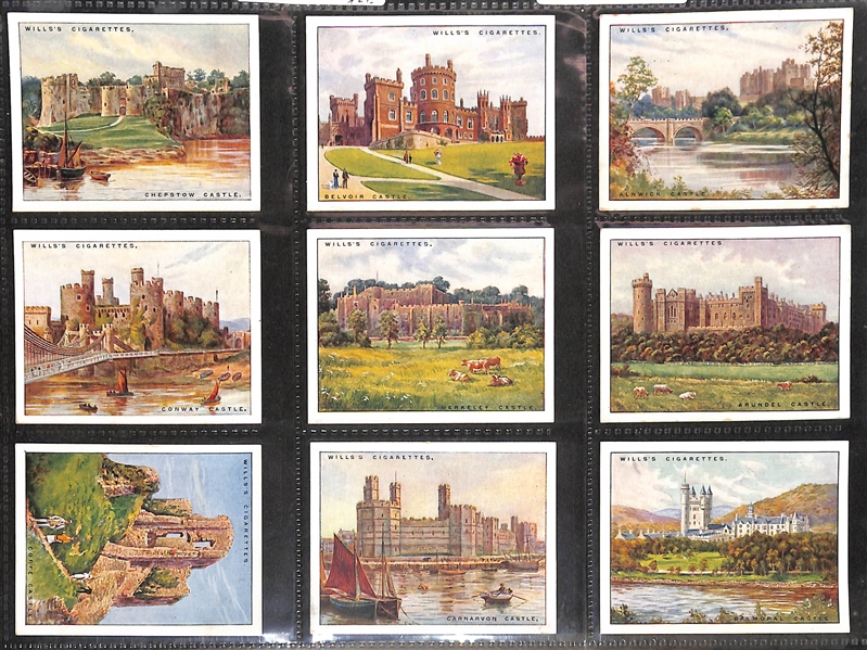 Lot of (5) 1909-1939 Cigarette Card Non-Sport Sets - British Castles, Cathedrals, & Gateways