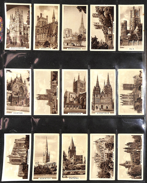  Lot of (5) 1909-1939 Cigarette Card Non-Sport Sets - British Castles, Cathedrals, & Gateways
