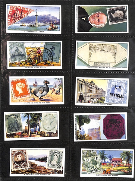 Lot of (6) 1912-1939 Cigarette Card Non-Sport Sets - Stamps, Flowers, & Roses