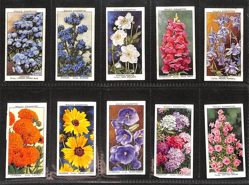 Lot of (6) 1912-1939 Cigarette Card Non-Sport Sets - Stamps, Flowers, & Roses