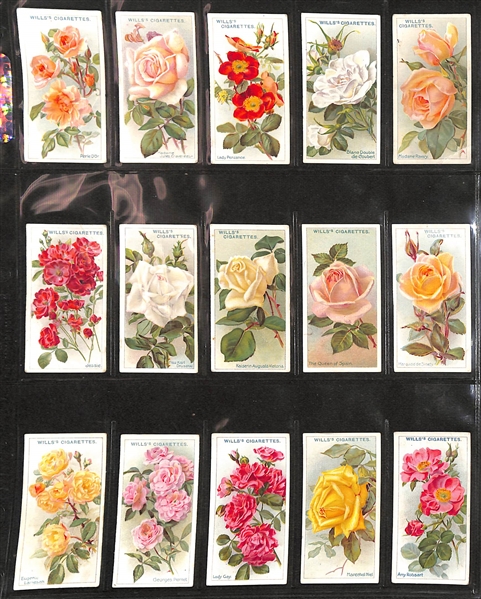 Lot of (6) 1912-1939 Cigarette Card Non-Sport Sets - Stamps, Flowers, & Roses
