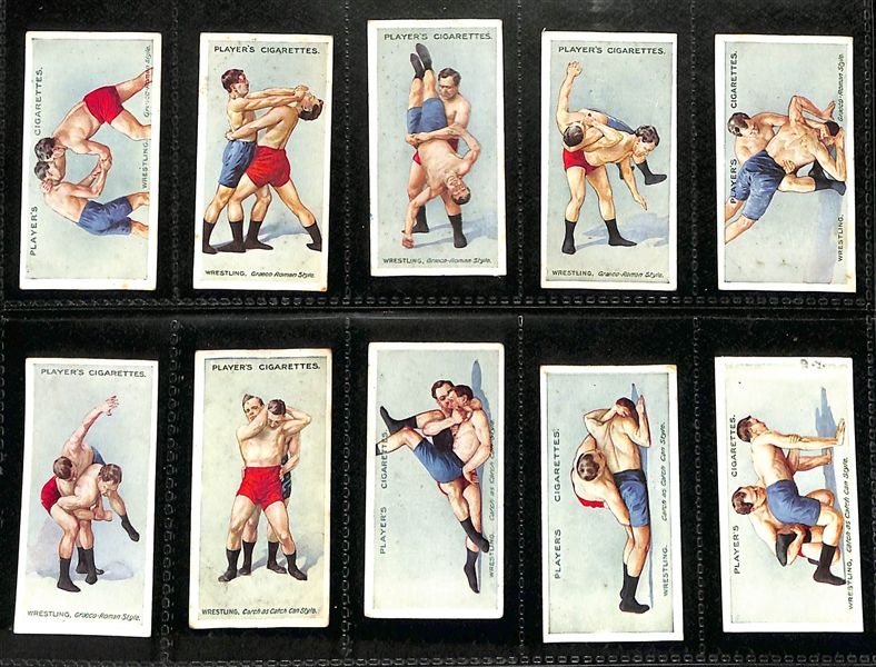 Lot of (6) 1913-1939 Cigarette Card Non-Sport Sets - Wrestling & Footballers