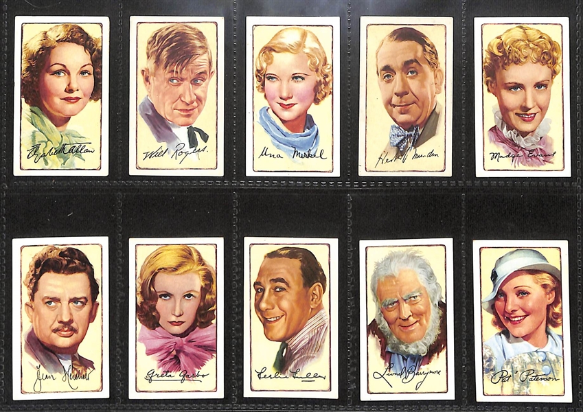 Lot of (5) 1934-1955 Cigarette Card Non-Sport Sets - Movie & TV Stars