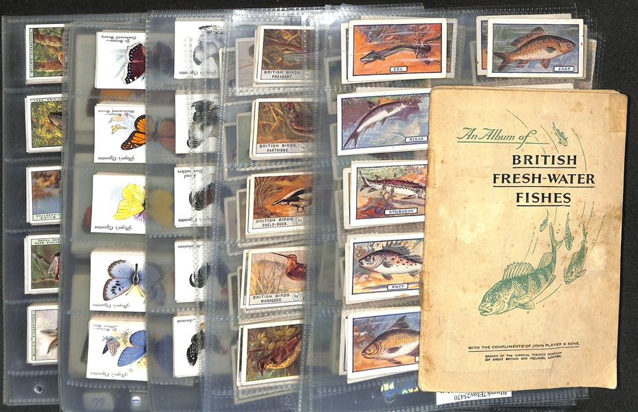 Lot of (8) 1905-1938 Cigarette Card Non-Sport Sets - Fish, Birds & Butterflies