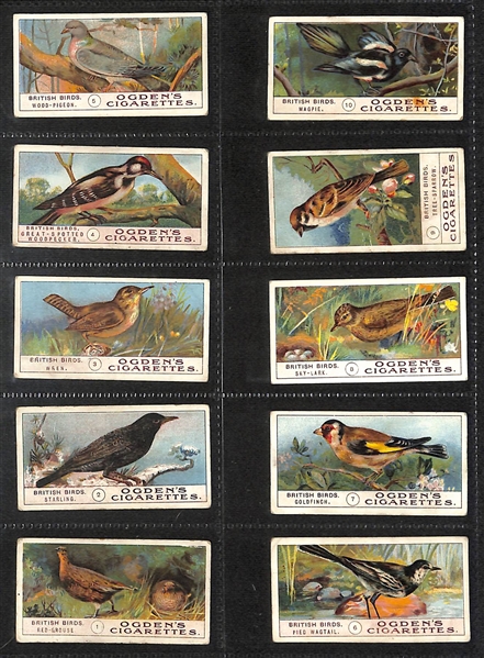 Lot of (8) 1905-1938 Cigarette Card Non-Sport Sets - Fish, Birds & Butterflies