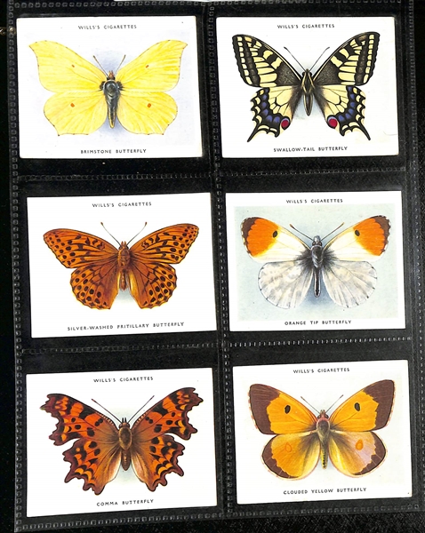 Lot of (8) 1905-1938 Cigarette Card Non-Sport Sets - Fish, Birds & Butterflies